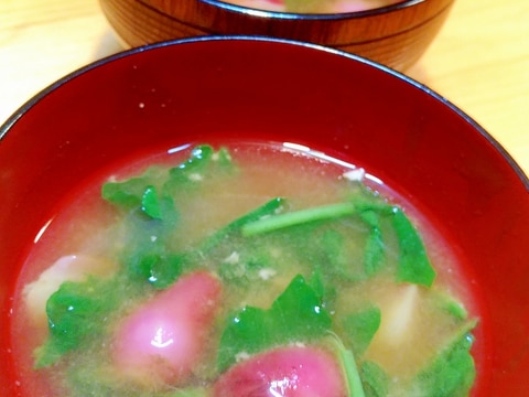 子どもも食べやすい☆ラディッシュの味噌汁